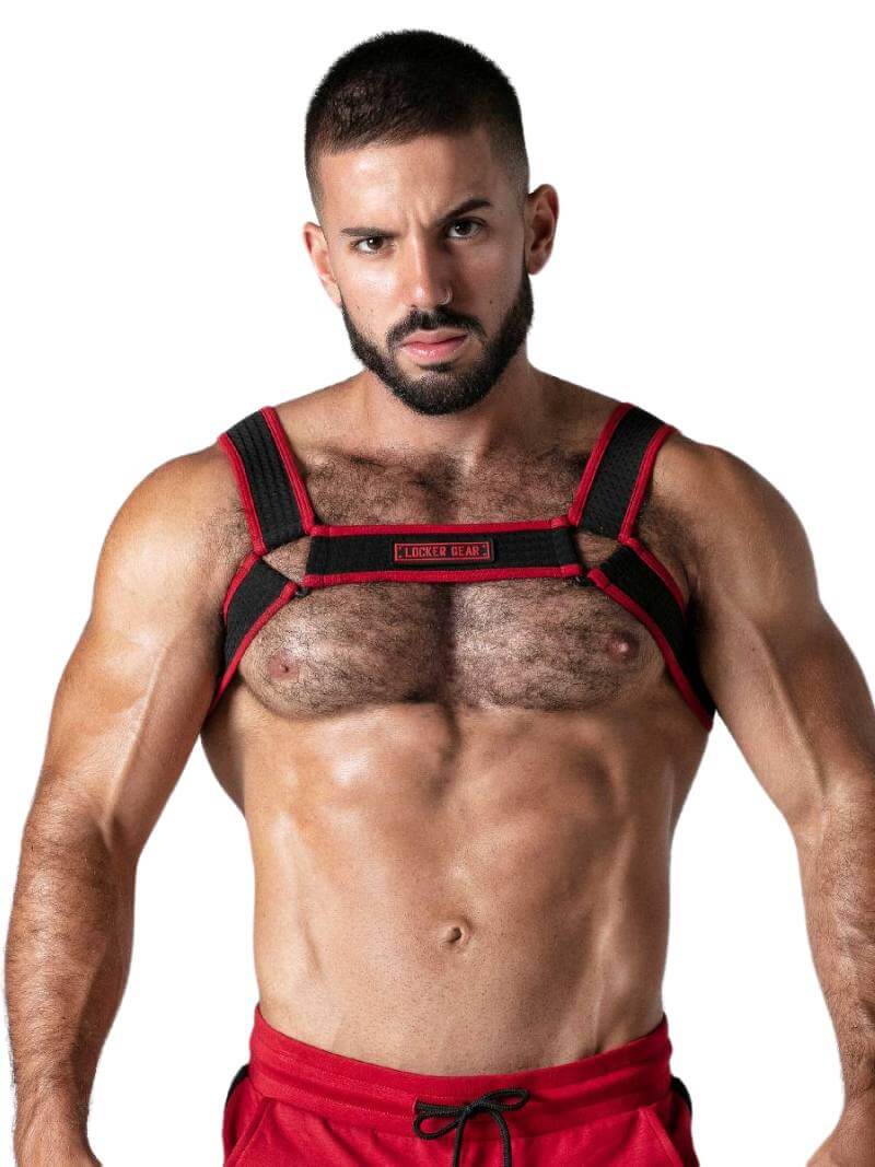 men in gear Locker Gear Chest Harness: Men's Clubwear Mesh Harness – VOCLA