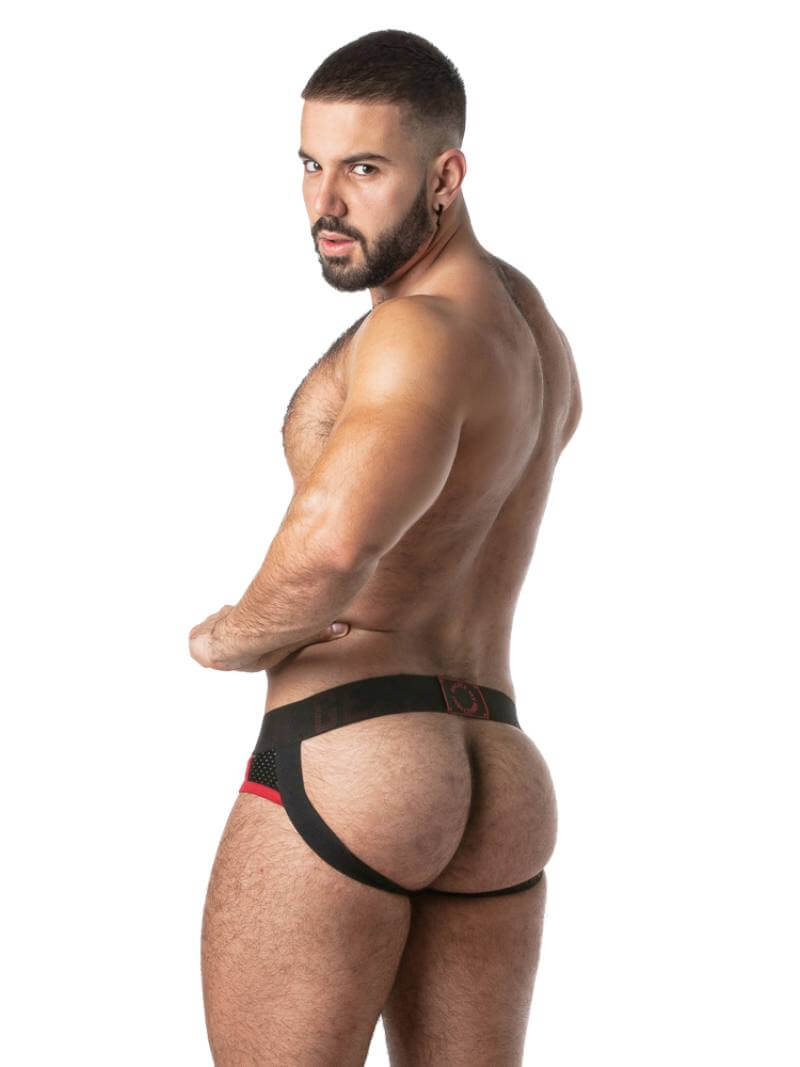 Men's Fetish Assless Briefs in Leatherette with Snap Off Pouch