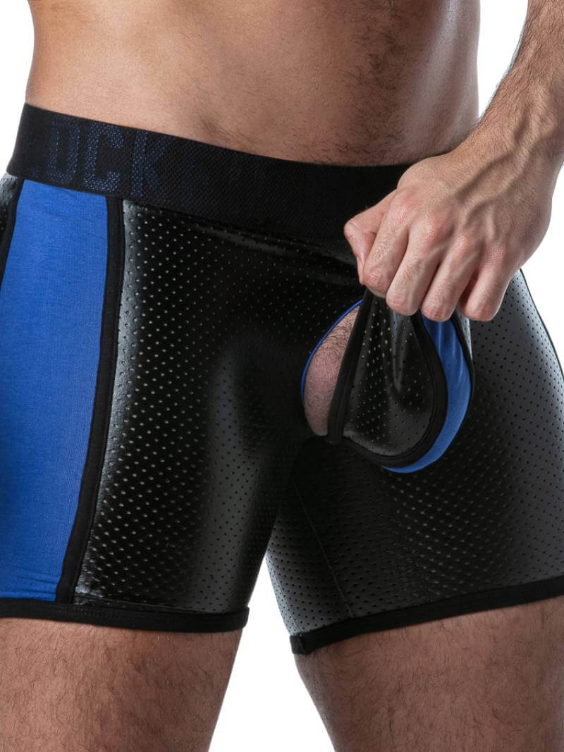 Locker Gear Men's Gay Punch Hole Perforated Leather Boxers