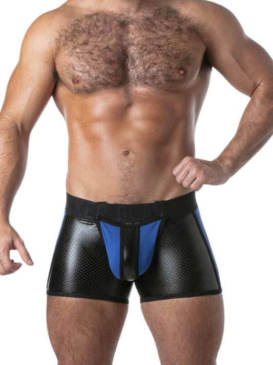 Locker Gear Men's Gay Punch Hole Perforated Leather Trunks