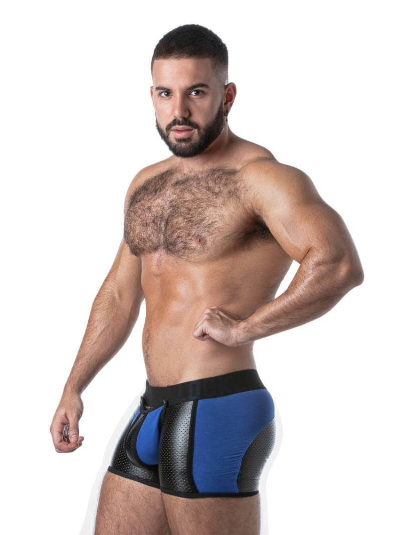 Locker Gear Men's Fetish Punch Hole Perforated Leather Trunks