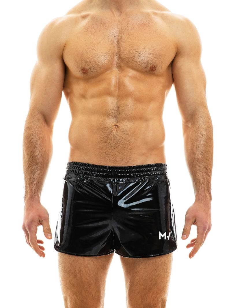 Mens MODUS VIVENDI PVC Vinyl Short with Buttoned Side