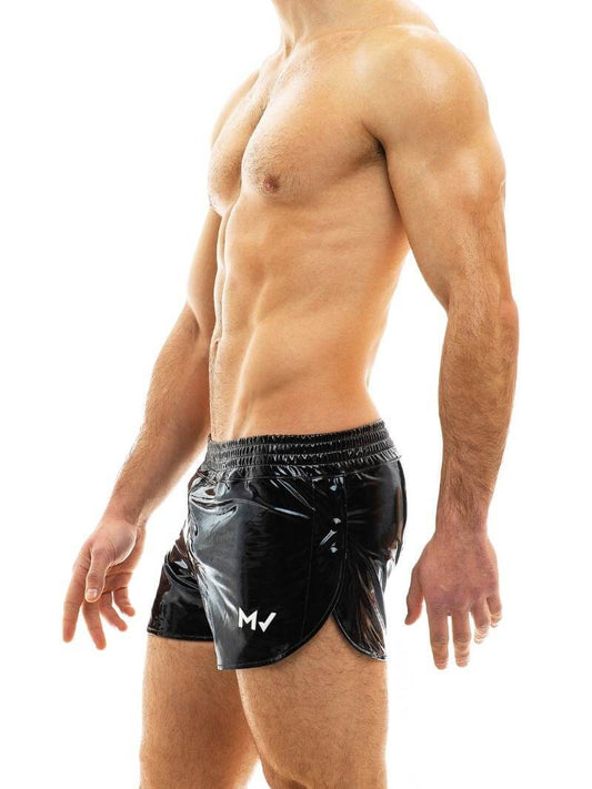 Mens MODUS VIVENDI PVC Vinyl Short with Buttoned Side