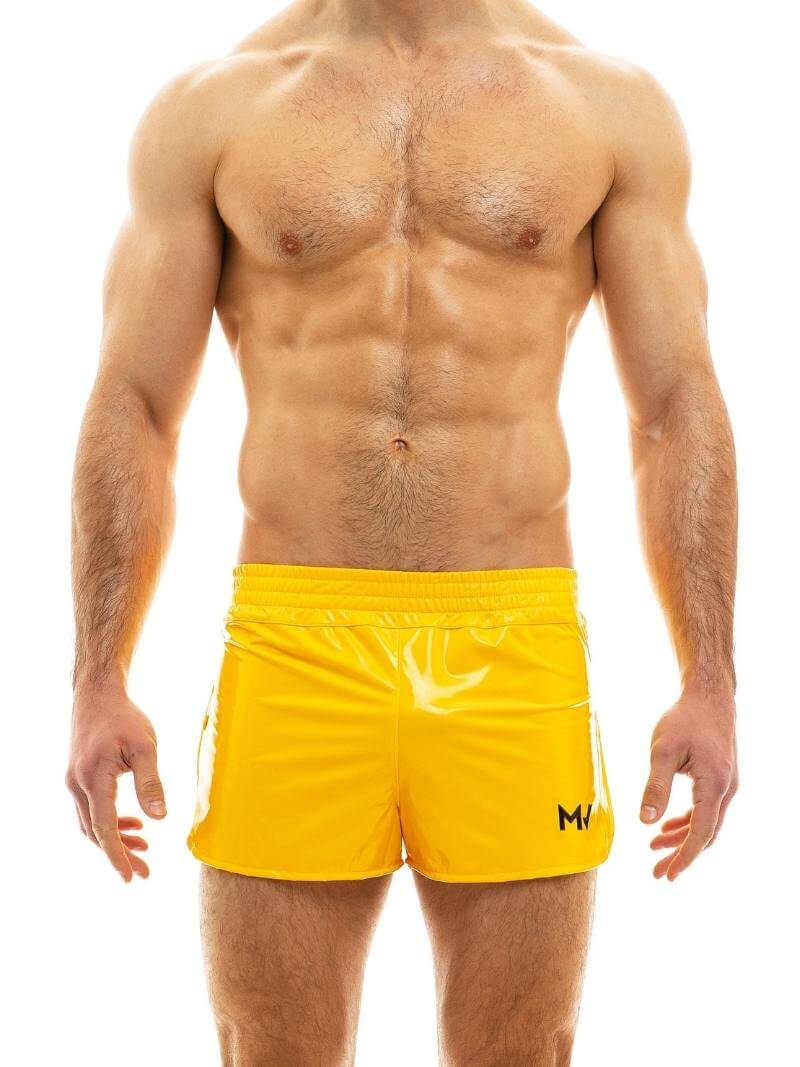 Mens MODUS VIVENDI PVC Vinyl Short with Buttoned Side