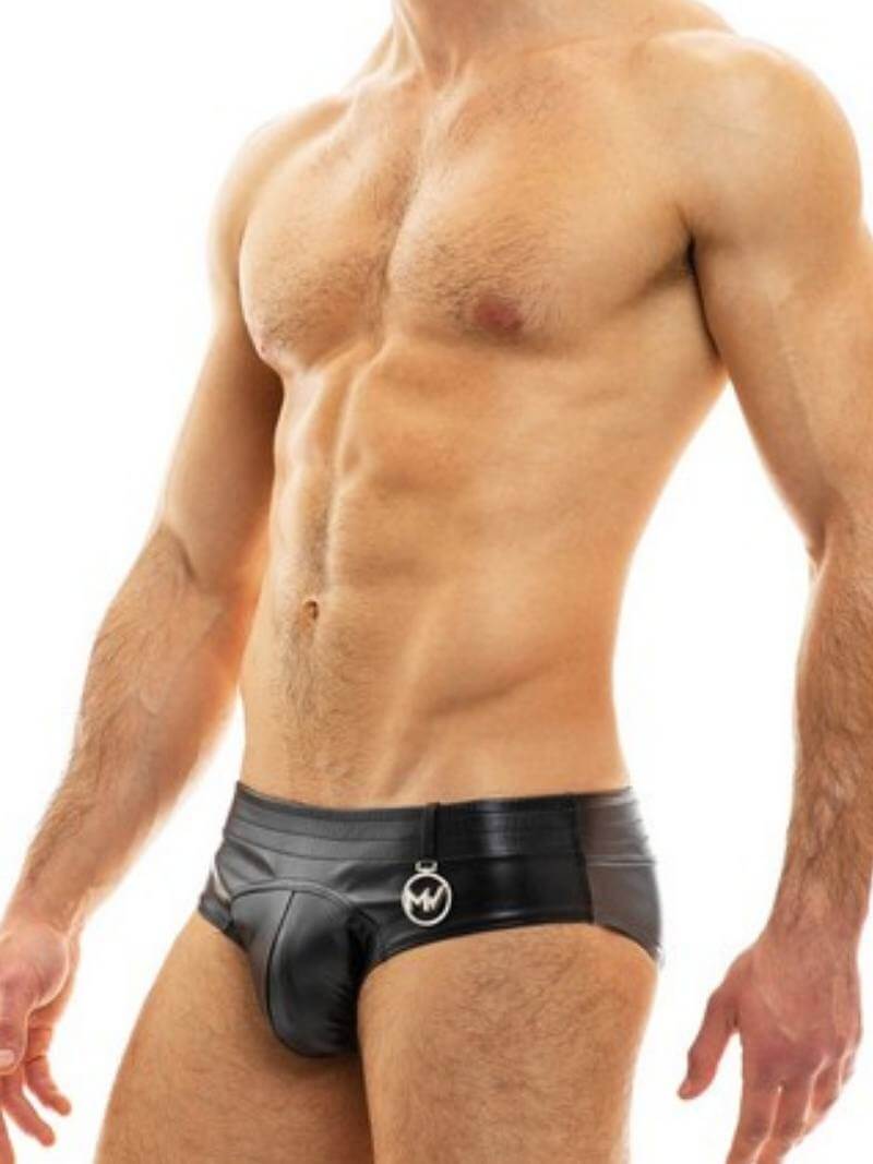 Mens MODUS VIVENDI Bottomless Leather Brief
