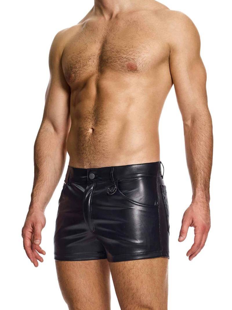 Mens MODUS VIVENDI Leather Look 5 Pocket Short