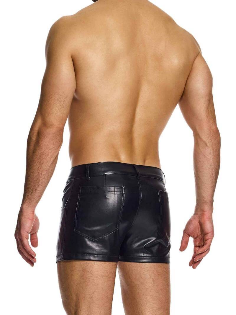 Mens MODUS VIVENDI Leather Look 5 Pocket Short