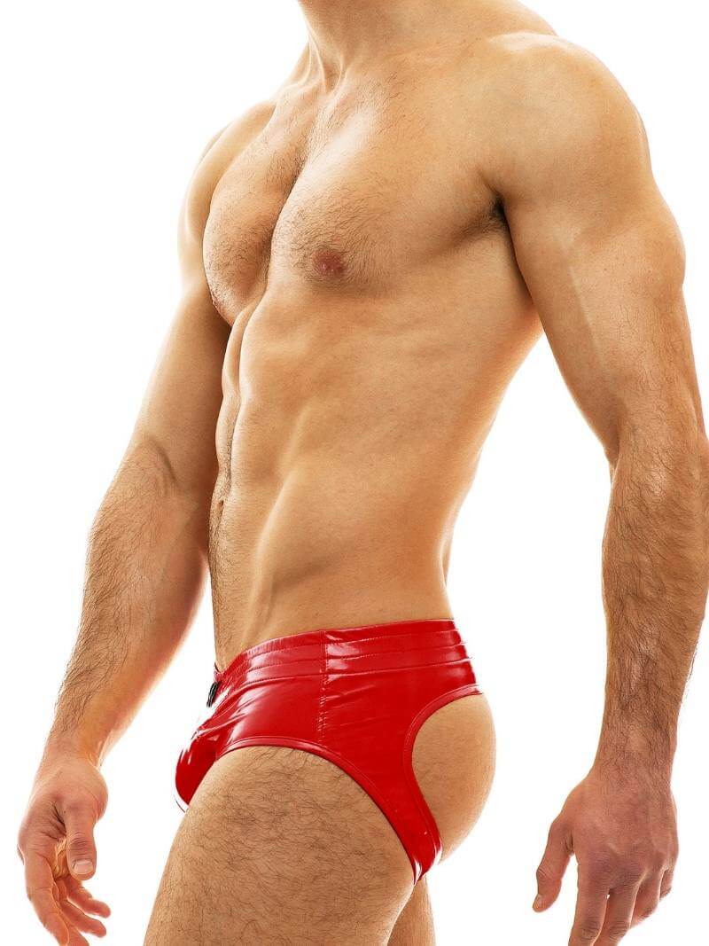 Mens MODUS VIVENDI Bottomless PVC Vinyl Brief