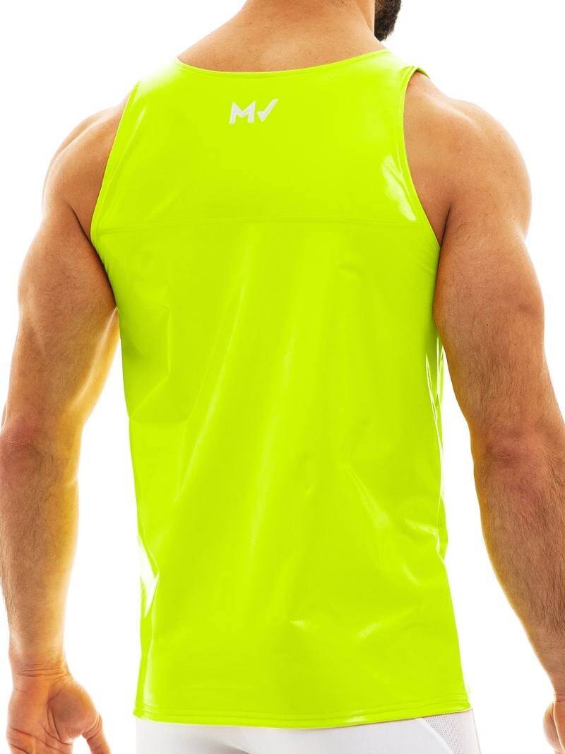 Mens MODUS VIVENDI Vinyl Vest: Shiny PVC Look