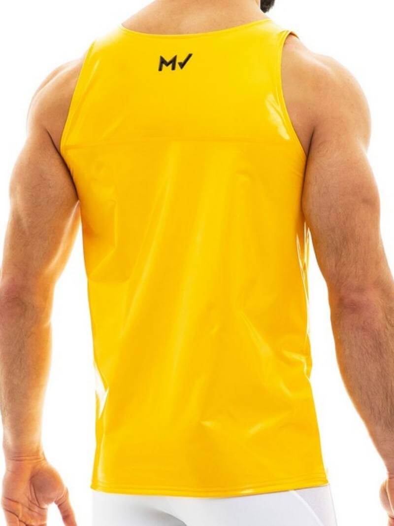 Mens MODUS VIVENDI Vinyl Vest: Shiny PVC Look