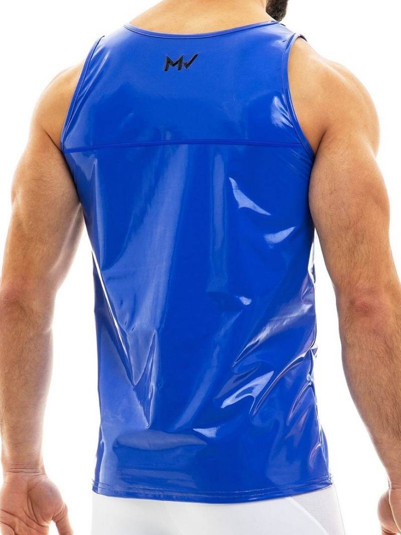 Mens MODUS VIVENDI Vinyl Vest: Shiny PVC Look