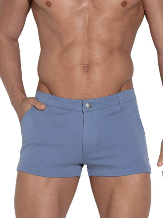 CODE22 Men's White Mini Short: Super-Short Legs