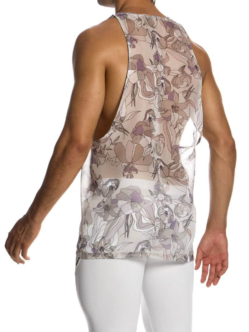Mens MODUS VIVENDI Art Nouveau Vest: Racerback, Drop Armhole, Lightweight, Long Length