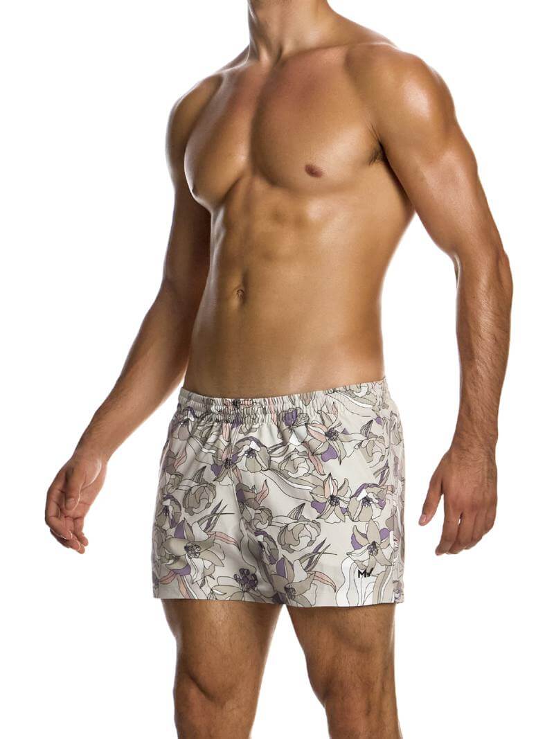 Mens MODUS VIVENDI Art Nouveau Swim Shorts: Short Leg & Pockets