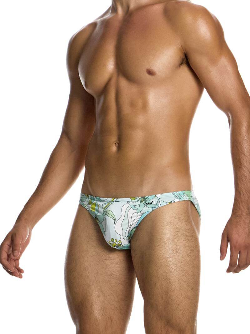 Mens MODUS VIVENDI Art Nouveau Floral Low Cut Swim Bikini