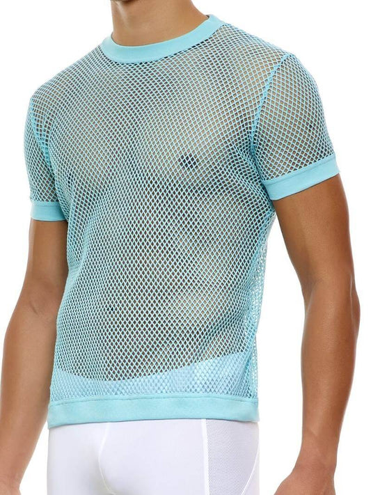 Mens MODUS VIVENDI C-Through Fishnet T-Shirt