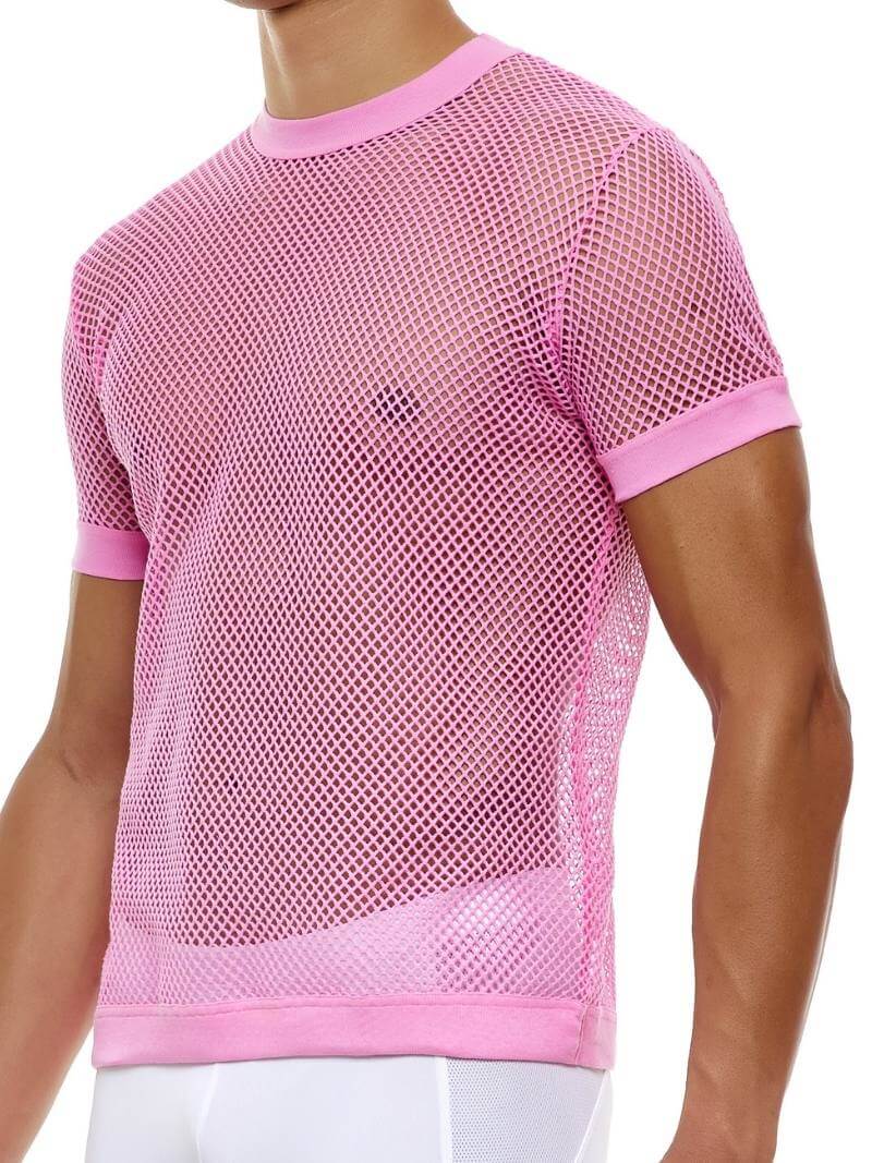 Mens MODUS VIVENDI C-Through Fishnet T-Shirt