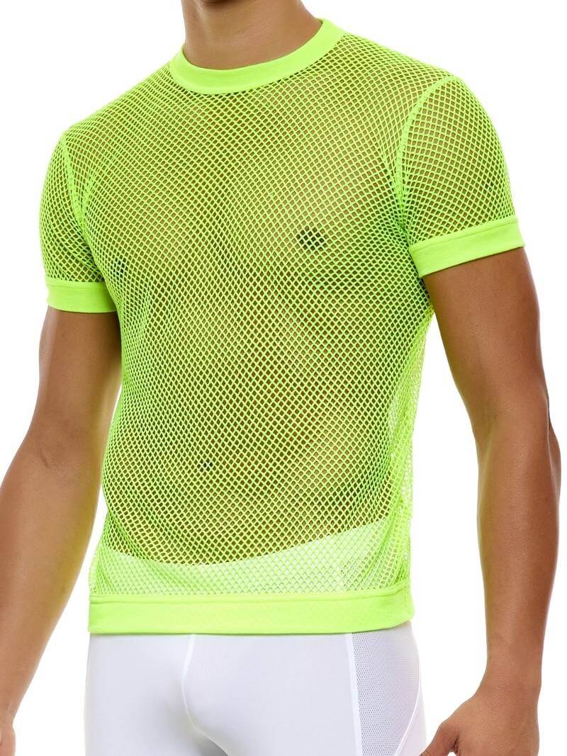 Mens MODUS VIVENDI C-Through Fishnet T-Shirt