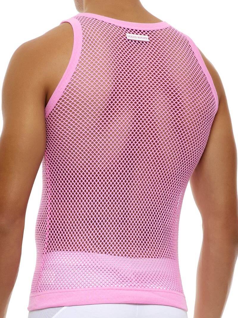 Mens MODUS VIVENDI C-Through Vest: Fishnet Mesh, Bold Colours