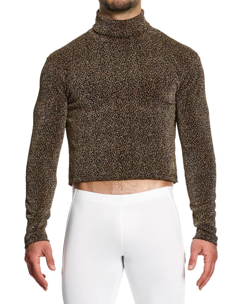 Mens MODUS VIVENDI Crackled Crop Roll Neck Sweatshirt: SIZES SMALL, XL