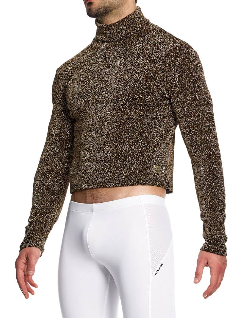 Mens MODUS VIVENDI Crackled Crop Roll Neck Sweatshirt: SIZES SMALL, XL