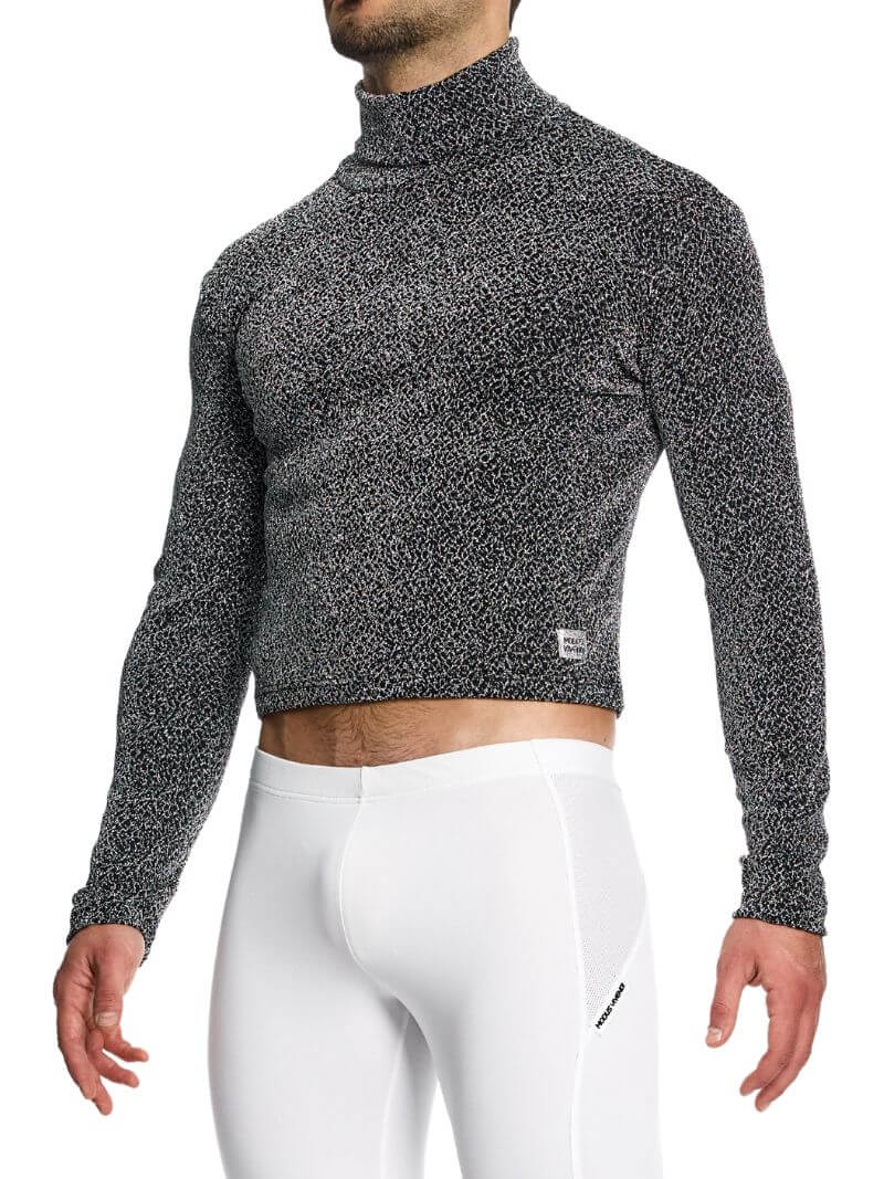 Mens MODUS VIVENDI Crackled Crop Roll Neck Sweatshirt: SIZES SMALL, XL