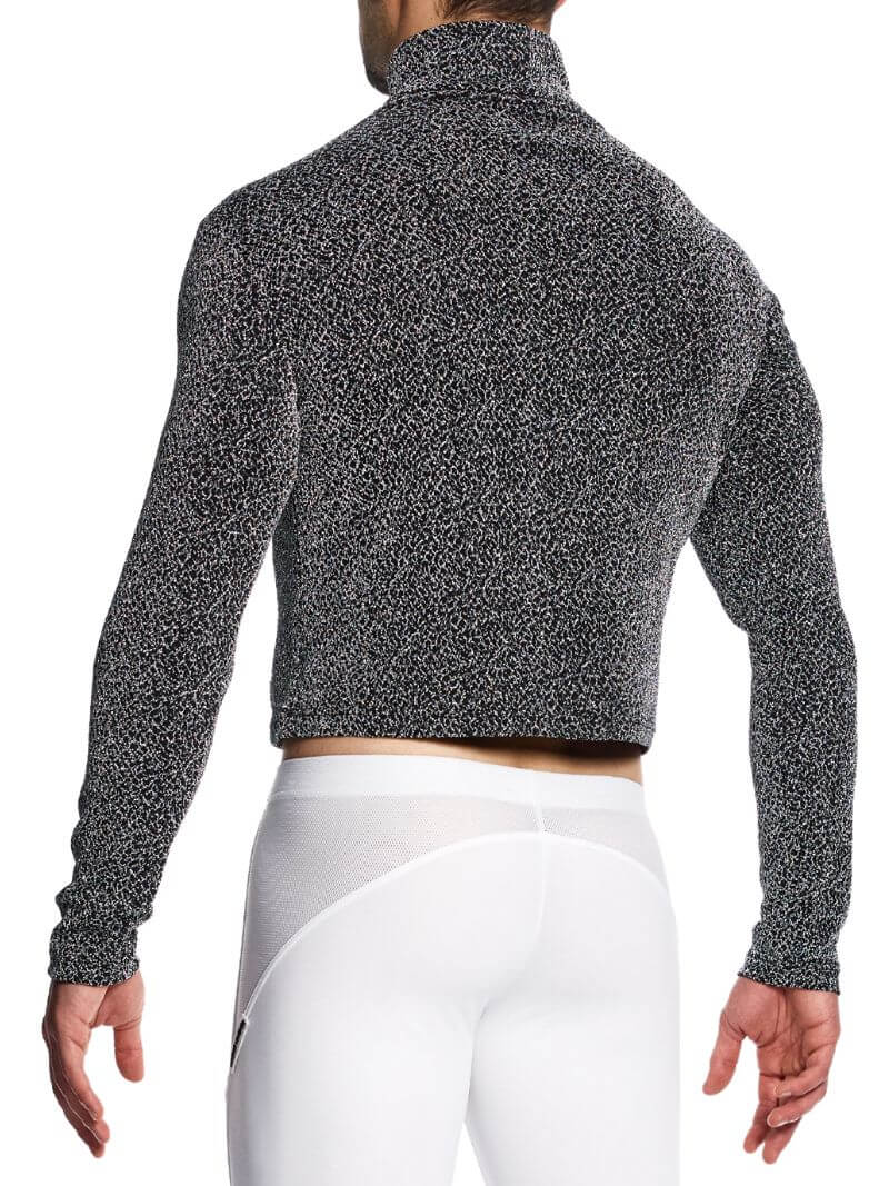 Mens MODUS VIVENDI Crackled Crop Roll Neck Sweatshirt: SIZES SMALL, XL