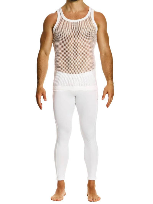 Mens MODUS VIVENDI Mesh Vest: See-Through, Cotton Fishnet