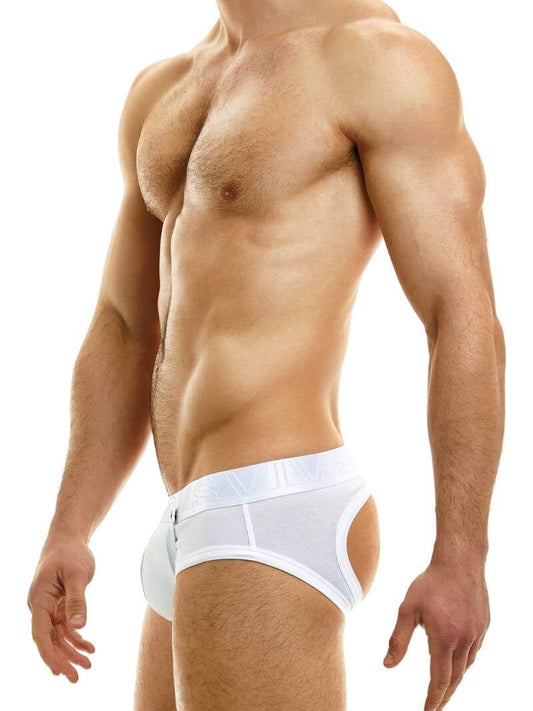 Mens MODUS VIVENDI Hole Bottomless Brief: Removable Pouch