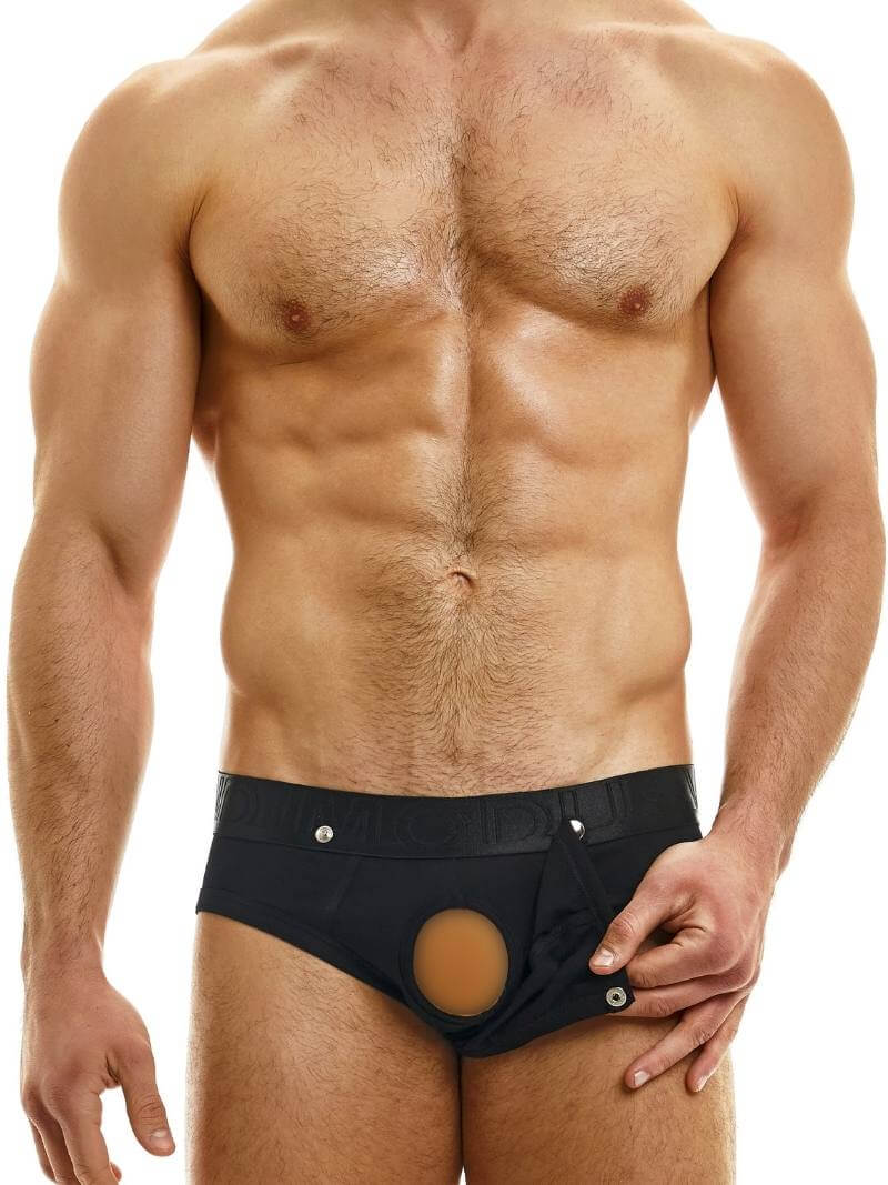 Mens MODUS VIVENDI Hole Brief: Removable Pouch