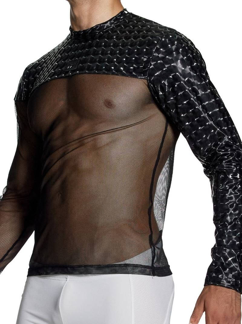 Mens MODUS VIVENDI Holographic Long-Sleeve Top