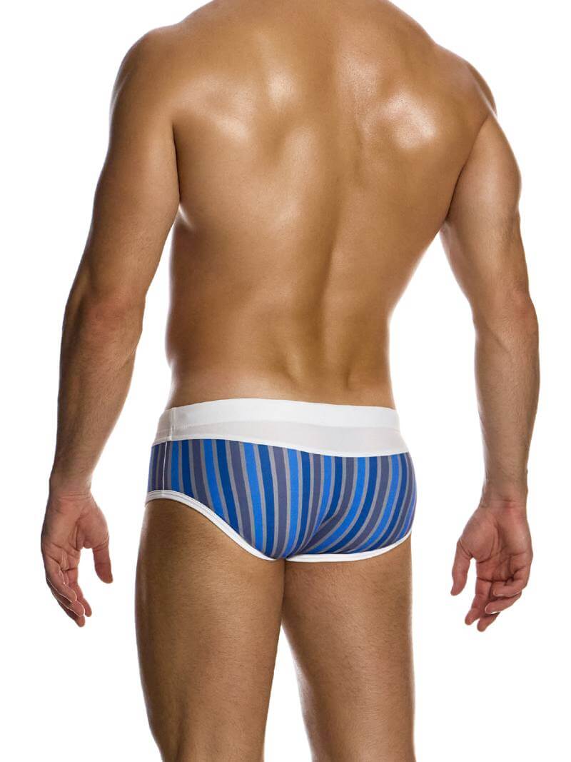 Mens MODUS VIVENDI Striped Eco Swim Brief
