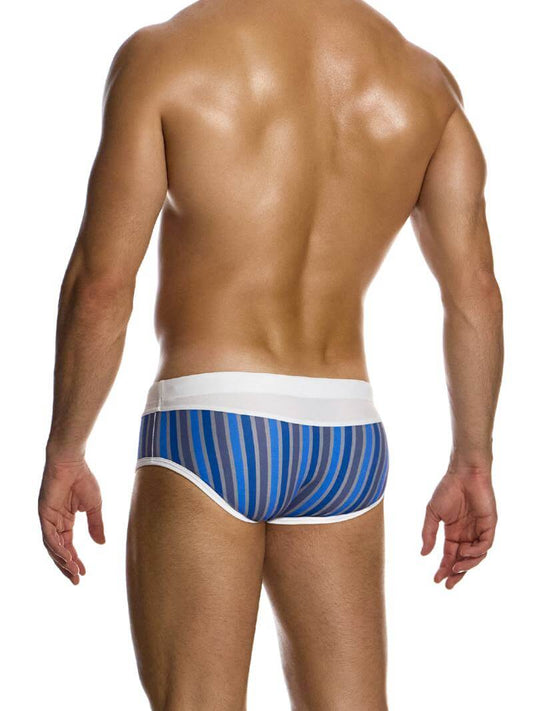 Mens MODUS VIVENDI Striped Eco Swim Brief
