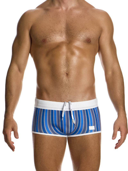 Mens MODUS VIVENDI Striped Eco Brazil Cut Swimming Trunk