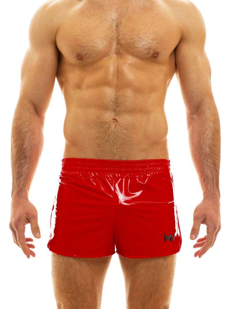 Mens MODUS VIVENDI PVC Vinyl Short with Buttoned Side