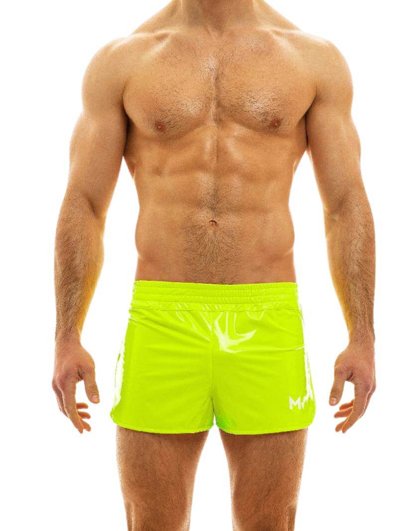 Mens MODUS VIVENDI PVC Vinyl Short with Buttoned Side
