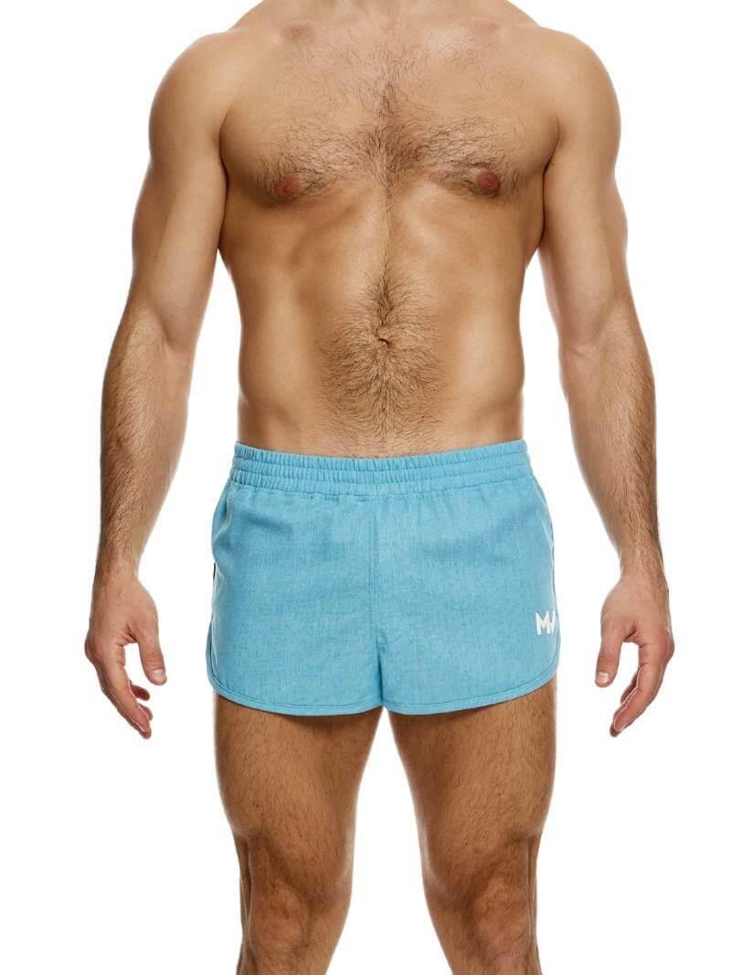 Mens MODUS VIVENDI Lightweight Linen Short, Curved Leg Jogging Style