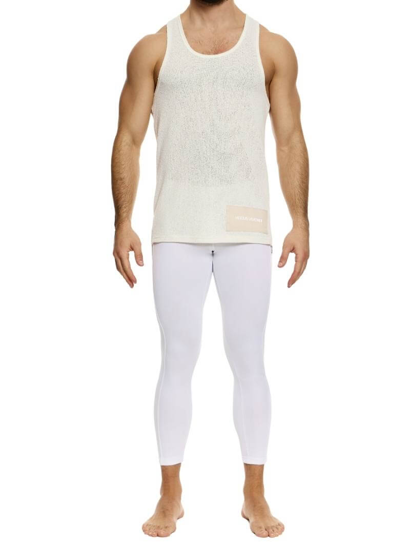 Mens MODUS VIVENDI Plain Knit Vest: Racerback, Trendy Long Length