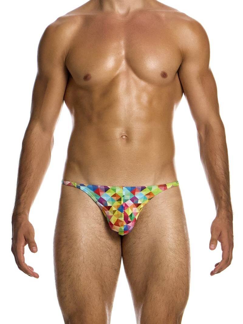 Mens MODUS VIVENDI Geometric Rainbow Swimwear Thong