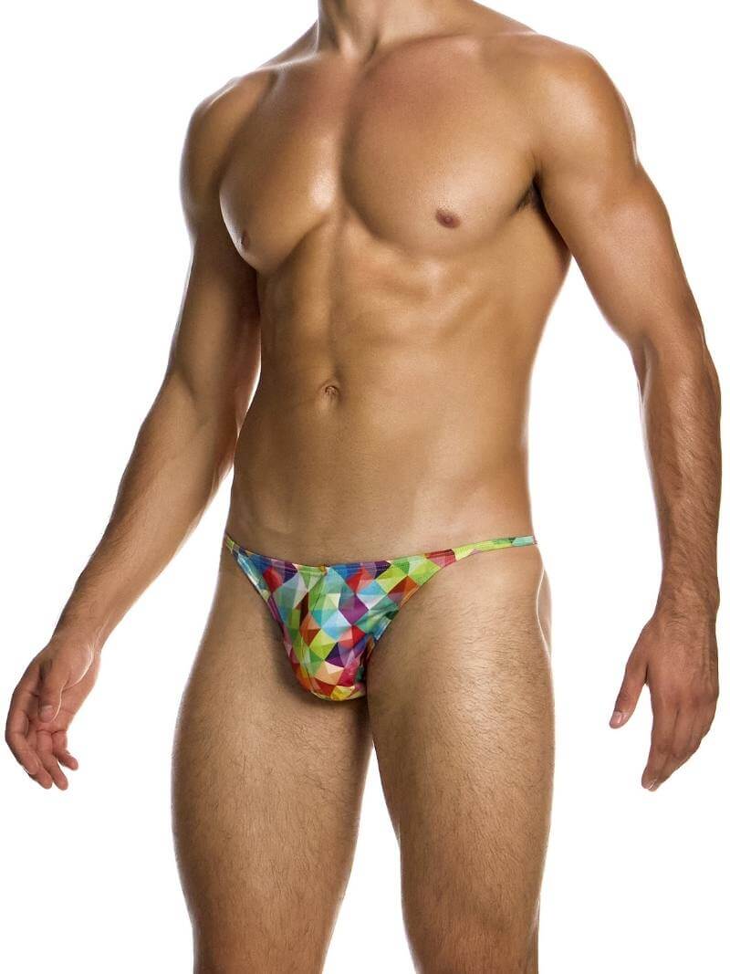 Mens MODUS VIVENDI Geometric Rainbow Swimwear Thong