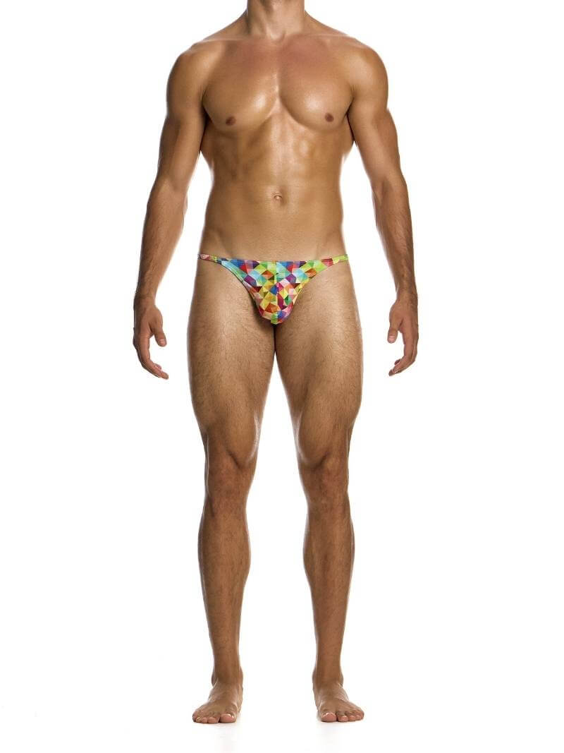 Mens MODUS VIVENDI Geometric Rainbow Swimwear Thong