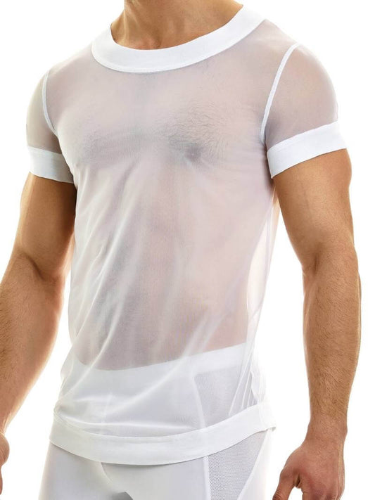 Mens MODUS VIVENDI Muslin T-Shirt: See-Through Sheer Mesh