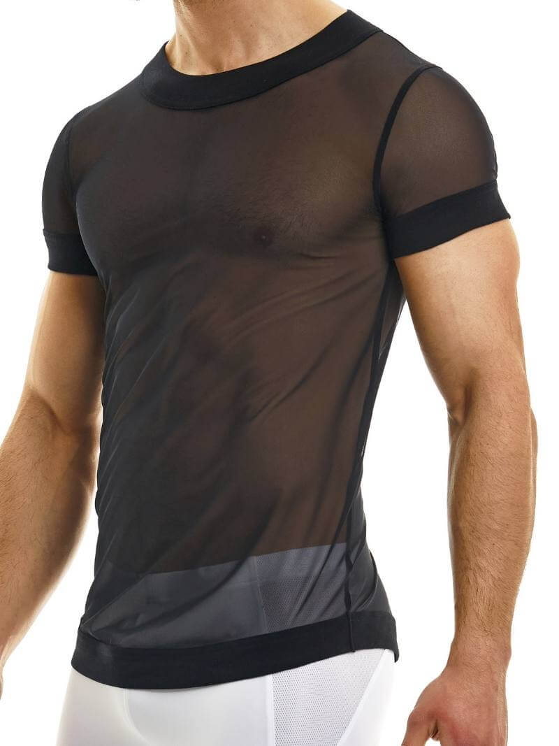 Mens MODUS VIVENDI Muslin T-Shirt: See-Through Sheer Mesh