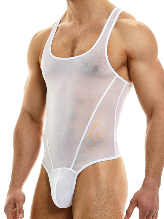 Mens MODUS VIVENDI Sheer Muslin Bodysuit with Thong Rear