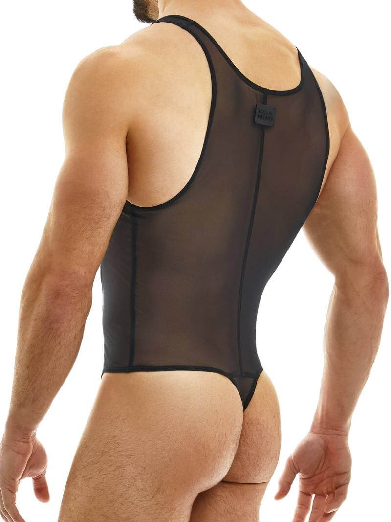 Mens MODUS VIVENDI Sheer Muslin Bodysuit with Thong Rear