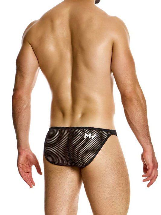 Mens MODUS VIVENDI Striped Mesh Bikini - SIZE SMALL