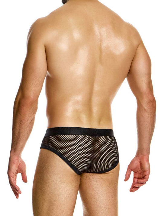 Mens MODUS VIVENDI Striped Mesh Classic Brief - SIZE XL