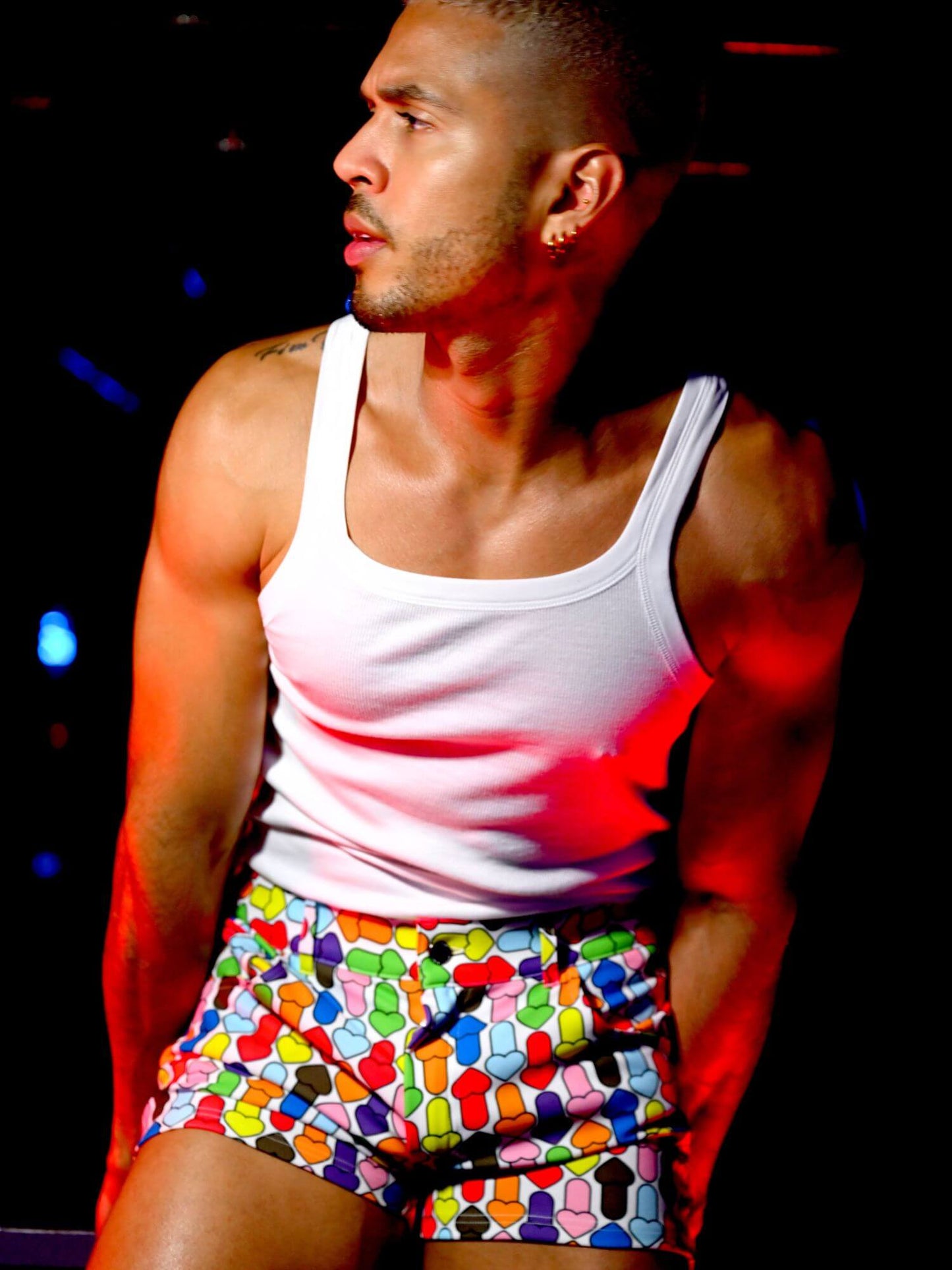 MODUS VIVENDI Pride Outift - Rainbow Hearts Shorts & Vest - SAVE 5%