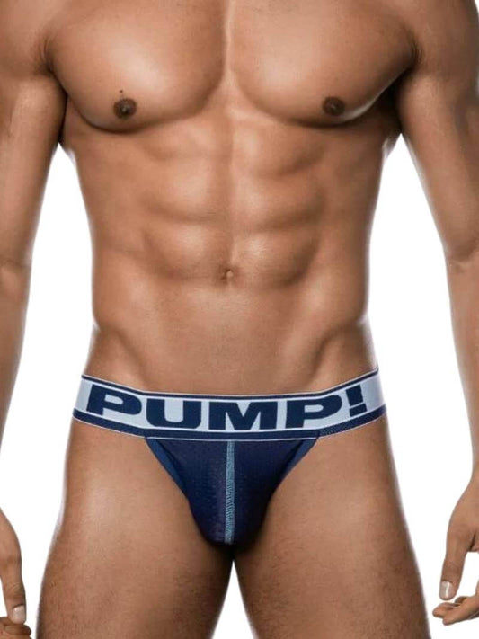 Mens PUMP Underwear Blue Steel Mens Micro Mesh Jockstrap