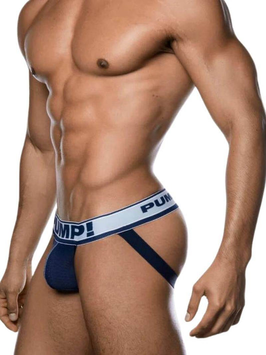 Mens PUMP Underwear Blue Steel Mens Micro Mesh Jockstrap